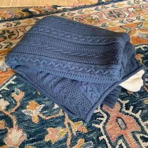Beautiful warm soft blue knit fleece throw blanket